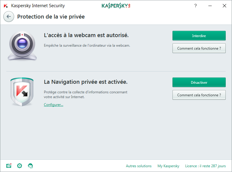 Kaspersky Internet Security Privacy Protection